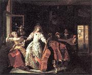 Pieter de Hooch A Musical Conversation oil painting reproduction